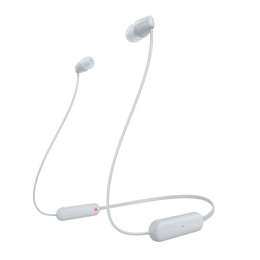 Sony WI-C100 | Écouteurs intra-auriculaires - Sans fil - Bluetooth - Autour du cou - Microphone - IPX4 - Blanc-SONXPLUS.com