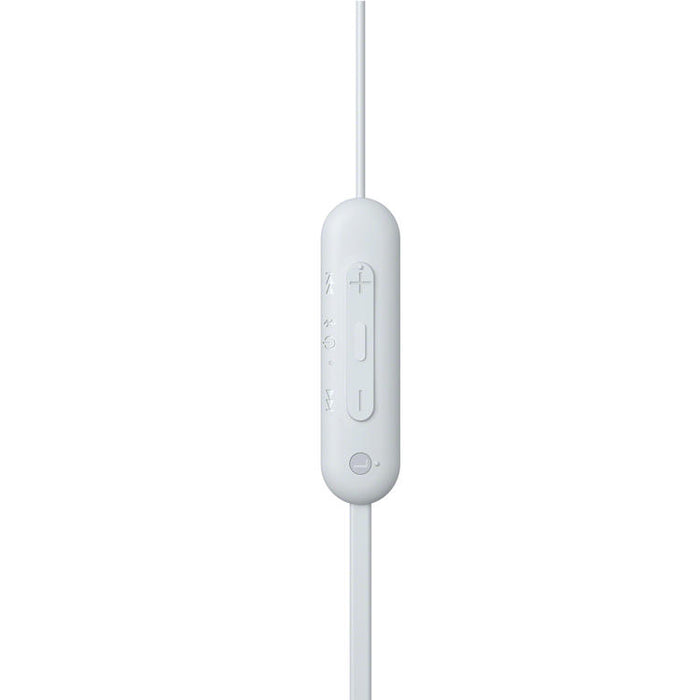 Sony WI-C100 | Écouteurs intra-auriculaires - Sans fil - Bluetooth - Autour du cou - Microphone - IPX4 - Blanc-SONXPLUS.com