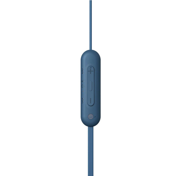 Sony WI-C100 | Écouteurs intra-auriculaires - Sans fil - Bluetooth - Autour du cou - Microphone - IPX4 - Bleu-SONXPLUS.com