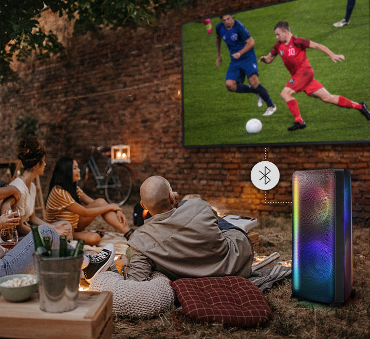 Samsung MXST50B | Haut-parleur portable puissant - Tour de son - Bluetooth - 240W - Fonction Karaoké - Lumières à DEL - Connexion Bluetooth multiple - Noir-SONXPLUS.com