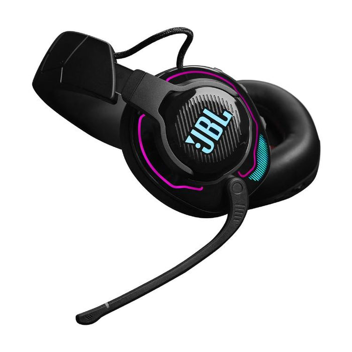 JBL Quantum 910 | Casque de jeu Pro circum-auriculaire - Sans Fil - Éclairage RGB - Réduction de bruit - Noir