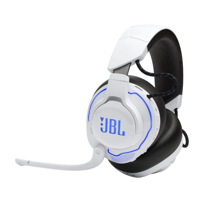 JBL Quantum 910P | Casque de jeu Pro circum-auriculaire - Sans Fil - Pour Console Playstation - Éclairage RGB - Réduction de bruit - Blanc/Bleu