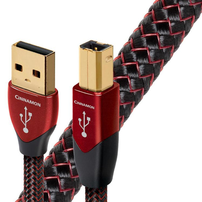 Audioquest Cinnamon | Câble USB A vers USB B - Version USB 2.0 - Conducteur en Argent massif à 1,25% - 0.75 Mètres-SONXPLUS.com