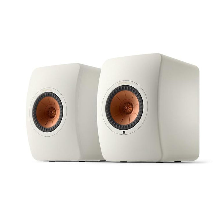 KEF LS50 WIRELESS II | Haut-parleurs HiFi Sans fil - Absorption des métamatériaux - Blanc Minérale - Paire-SONXPLUS.com