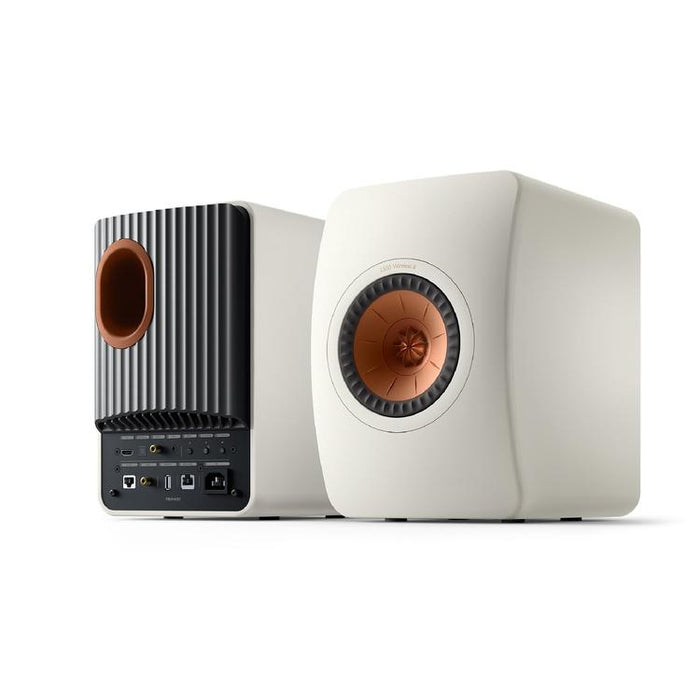 KEF LS50 WIRELESS II | Haut-parleurs HiFi Sans fil - Absorption des métamatériaux - Blanc Minérale - Paire-SONXPLUS.com