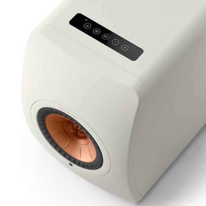 KEF LS50 WIRELESS II | Haut-parleurs HiFi Sans fil - Absorption des métamatériaux - Blanc Minérale - Paire-SONXPLUS.com