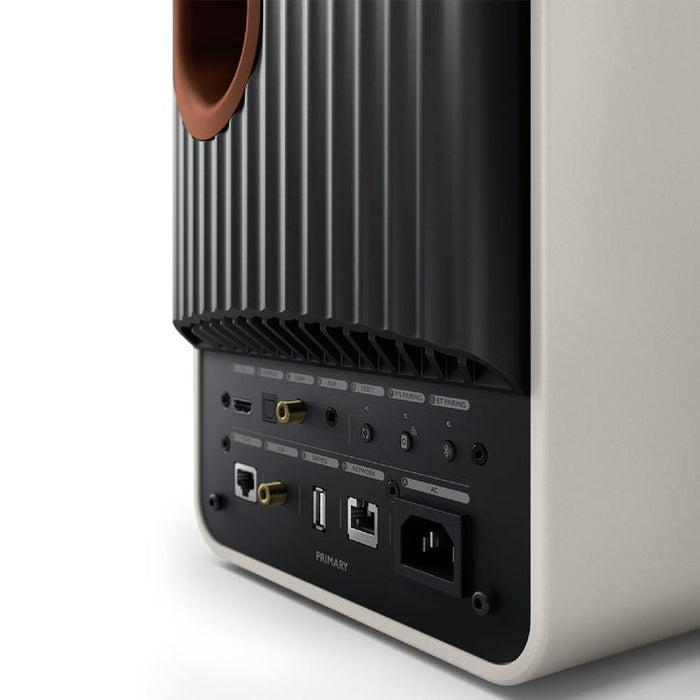 KEF LS50 WIRELESS II | Haut-parleurs HiFi Sans fil - Absorption des métamatériaux - Blanc Minérale - Paire-SONXPLUS.com