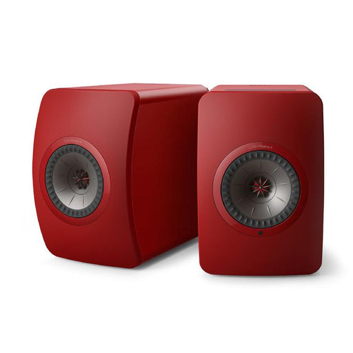 KEF LS50 WIRELESS II | Haut-parleurs HiFi Sans fil - Absorption des métamatériaux - Rouge Crimson - Paire-SONXPLUS.com
