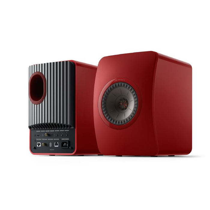 KEF LS50 WIRELESS II | Haut-parleurs HiFi Sans fil - Absorption des métamatériaux - Rouge Crimson - Paire-SONXPLUS.com