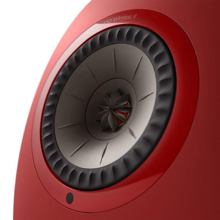 KEF LS50 WIRELESS II | Haut-parleurs HiFi Sans fil - Absorption des métamatériaux - Rouge Crimson - Paire-SONXPLUS.com