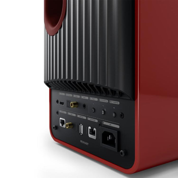 KEF LS50 WIRELESS II | Haut-parleurs HiFi Sans fil - Absorption des métamatériaux - Rouge Crimson - Paire-SONXPLUS.com