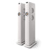 KEF LS60 WIRELESS | Haut-parleurs sur pieds HiFi sans fil - Tout-en-1 - Blanc Minérale - Paire-SONXPLUS.com