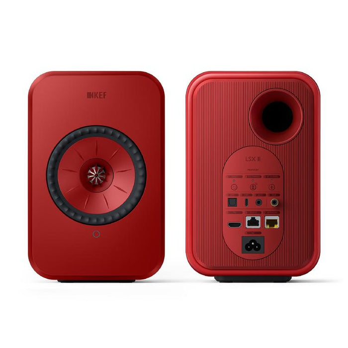 KEF LSX II | Haut-parleurs HiFi Sans fil - Compacte et versatile - Rouge Lave - Paire-SONXPLUS.com