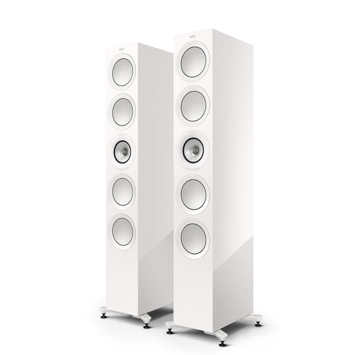 KEF R11 Meta | Haut-parleurs sur pieds - Bass Reflex 3 voies - Hi-Fi - Blanc Laqué - Paire-SONXPLUS.com