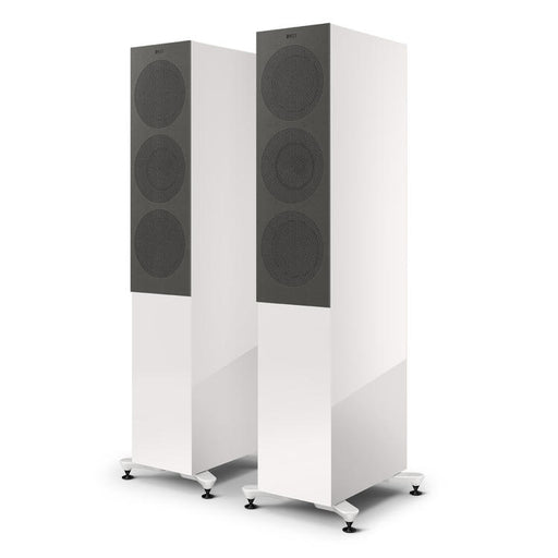 KEF R7 Meta | Haut-parleurs sur pieds - Bass Reflex 3 voies - Hi-Fi - Blanc Laqué - Paire-SONXPLUS.com