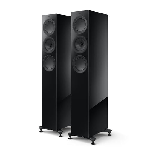 KEF R5 Meta | Haut-parleurs sur pieds - Bass Reflex 3 voies - Hi-Fi - Noir Laqué - Paire-SONXPLUS.com
