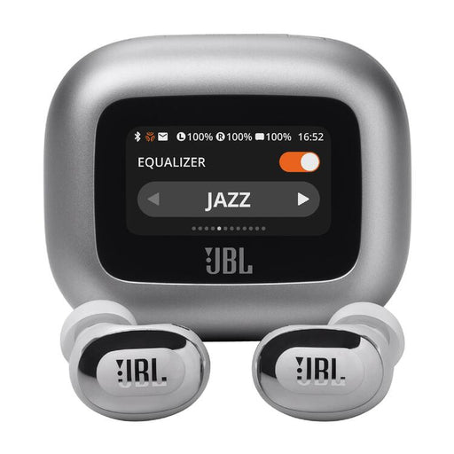 JBL Live Buds 3 | Écouteurs intra-auriculaires - Écran tactile LED 1,45" - Bluetooth - Argent-SONXPLUS.com