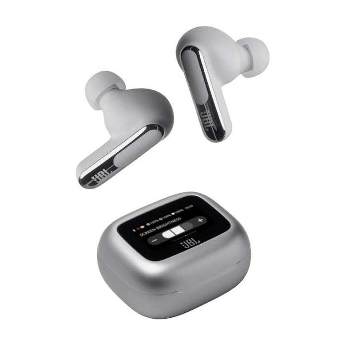 JBL Live Beam 3 | Écouteurs intra-auriculaires - Écran tactile LED 1,45" - Argent-SONXPLUS.com
