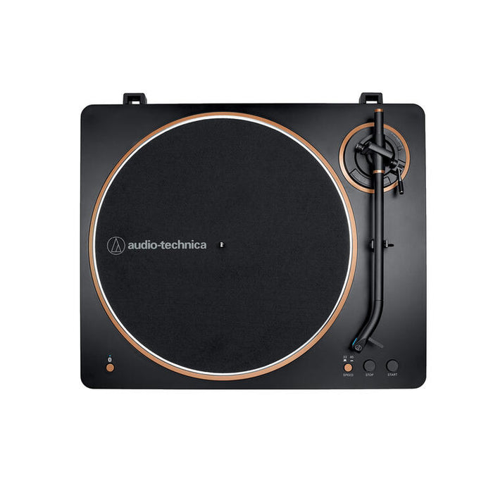 Audio-Technica AT-LP70XBTBZ | Table tournante Stéréo - Sans fil - Bluetooth - Entraînement par courroie - Entièrement automatique - Noir/Bronze-SONXPLUS.com