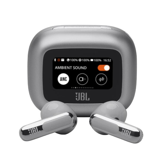 JBL Live Flex 3 | Écouteurs intra-auriculaire - Sans fil - Réduction de bruit - Écran tactile 1,45" - Argent-SONXPLUS.com