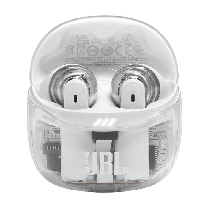 JBL Tune Flex 2 | Écouteurs intra-auriculaires - 100% Sans fil - Bluetooth - Réduction de bruit - 6 Microphones - IP54 - Blanc Fantôme-SONXPLUS.com