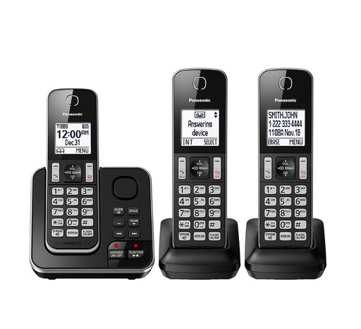 Panasonic KX-TGD393B | Téléphone sans fil - 3 combinés - Répondeur - Noir-SONXPLUS.com