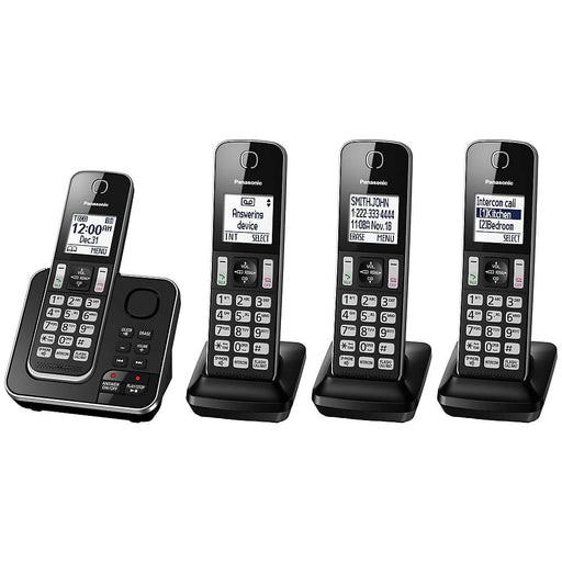 Panasonic KX-TGD394B | Cordless phone - 4 handsets - Answering machine - Black-SONXPLUS.com