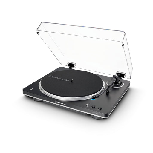 Audio-Technica AT-LP70XBTBS | Table tournante Stéréo - Sans fil - Bluetooth - Entraînement par courroie - Entièrement automatique - Noir/Argent | 02 | Sonxplus