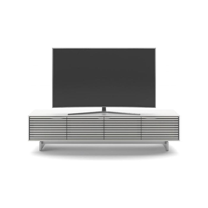 BDI BDIAL7473MESW | Meuble multimédia - Portes à persiennes - Blanc Satin-SONXPLUS.com