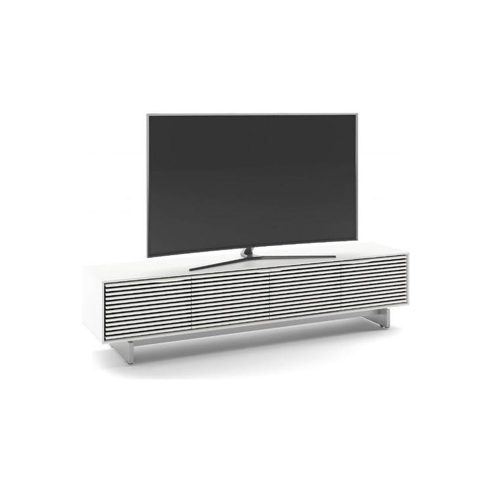 BDI BDIAL7473MESW | Meuble multimédia - Portes à persiennes - Blanc Satin-SONXPLUS.com