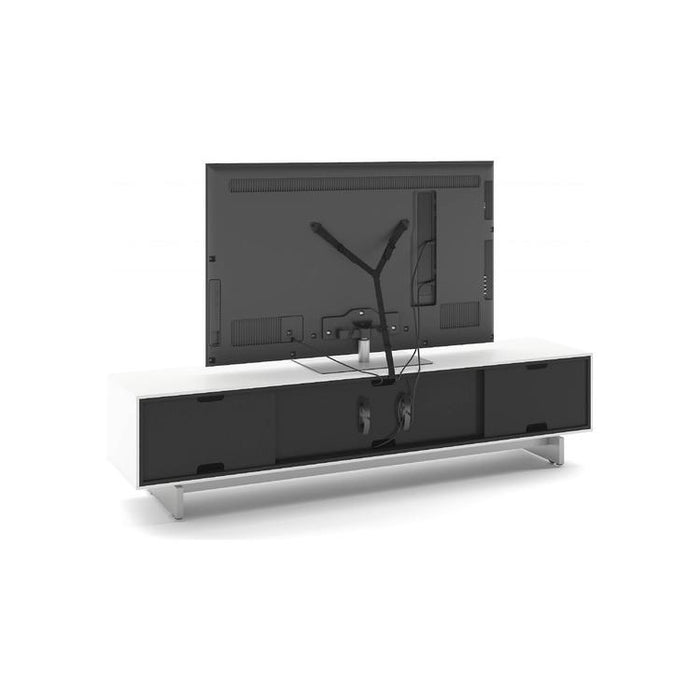 BDI BDIAL7473MESW | Meuble multimédia - Portes à persiennes - Blanc Satin-SONXPLUS.com