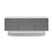 BDI BDIAL7477MESW | Meuble multimédia - Tiroir central - Portes à persiennes - Blanc Satin-SONXPLUS.com