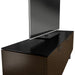 BDI BDICORR8179CHOCO | Meuble multimédia - Porte à persienne - Bois massif - Dessus en verre trempé - Noyer Teinté Chocolat-SONXPLUS.com