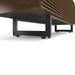 BDI BDICORR8179CHOCO | Meuble multimédia - Porte à persienne - Bois massif - Dessus en verre trempé - Noyer Teinté Chocolat-SONXPLUS.com