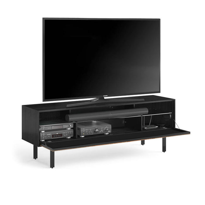 BDI BDIINTER7249EBO | Meuble multimédia - Porte pleine largeur à ouverture par pression - Frêne Charbon-SONXPLUS.com