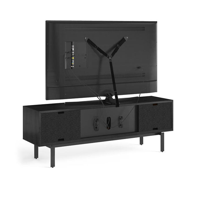 BDI BDIINTER7249EBO | Meuble multimédia - Porte pleine largeur à ouverture par pression - Frêne Charbon-SONXPLUS.com