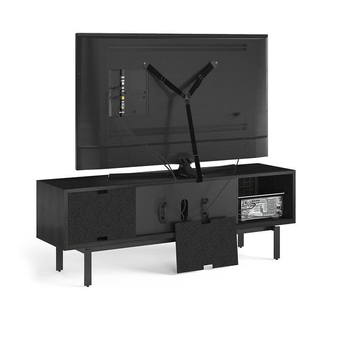 BDI BDIINTER7249EBO | Meuble multimédia - Porte pleine largeur à ouverture par pression - Frêne Charbon-SONXPLUS.com