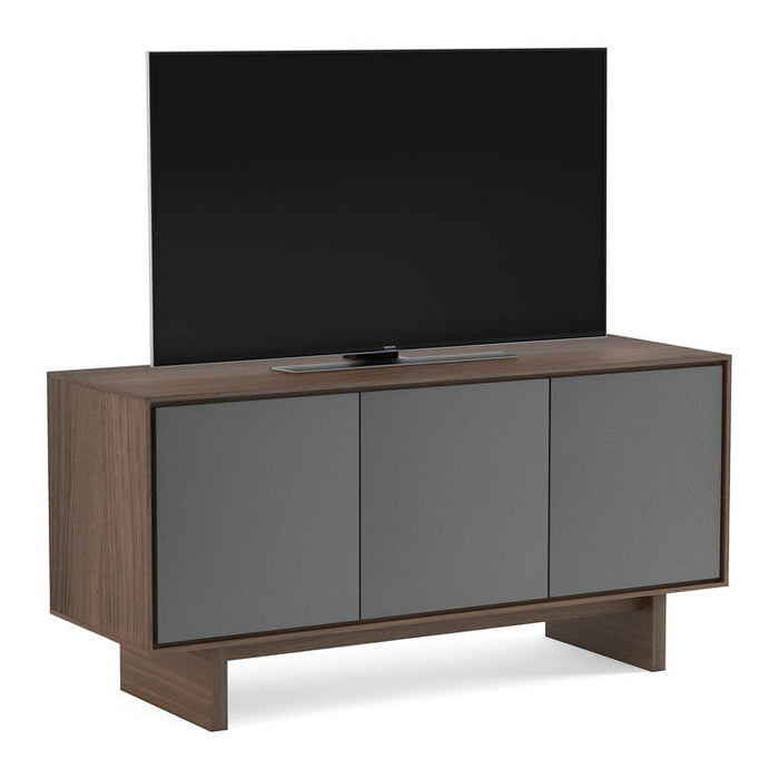 BDI BDIOCTA8377WN | Meuble multimédia - Portes métalliques perforées - Noyer Brûlé-SONXPLUS.com