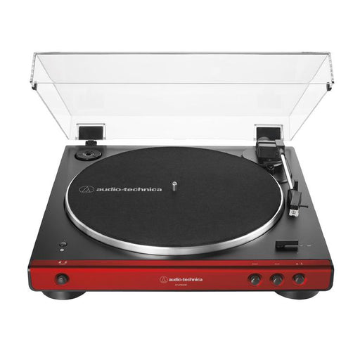Audio-Technica AT-LP60XBT-RD | Table tournante Stéréo - Sans fil - Bluetooth - Entraînement par courroie - Entièrement automatique - Rouge-SONXPLUS.com