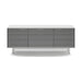 BDI BDIAL7477MESW | Meuble multimédia - Tiroir central - Portes à persiennes - Blanc Satin-SONXPLUS.com