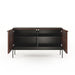 BDI BDICORR7128CHOC | Meuble multimédia - Portes persiennes - Bois massif - Noyer Teinté Chocolat-SONXPLUS.com