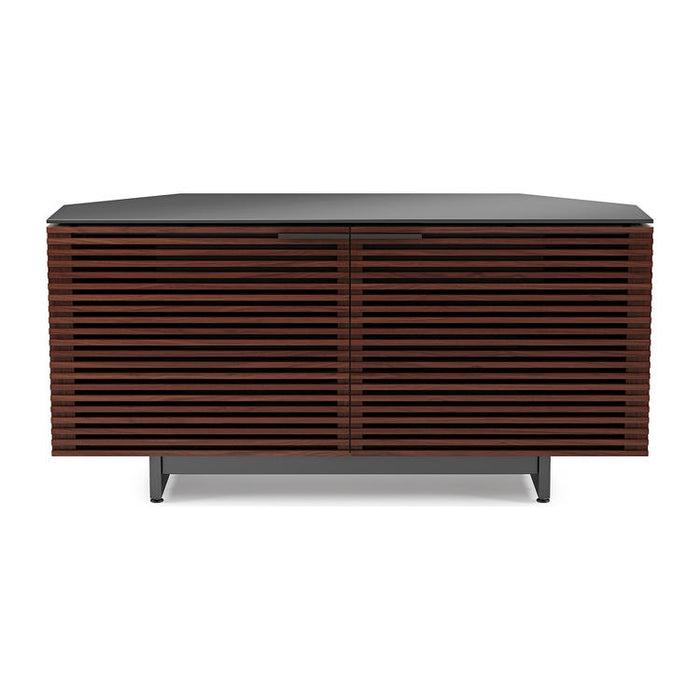 BDI BDICORR8175CHOC | Meuble multimédia - Coins effilés - Tablettes réglables - Noyer Teinté Chocolat-SONXPLUS.com
