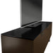 BDI BDICORR8179CHOCO | Meuble multimédia - Porte à persienne - Bois massif - Dessus en verre trempé - Noyer Teinté Chocolat-SONXPLUS.com