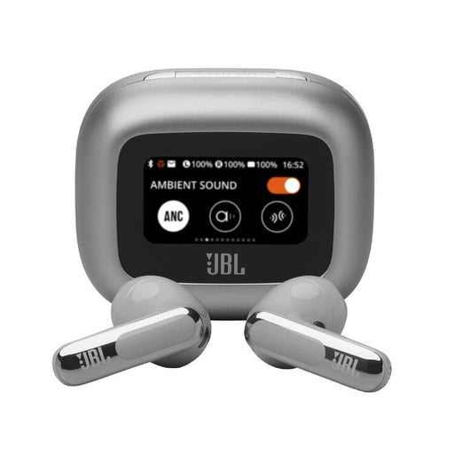 JBL Live Flex 3 | Écouteurs intra-auriculaire - Sans fil - Réduction de bruit - Écran tactile 1,45" - Argent-SONXPLUS.com