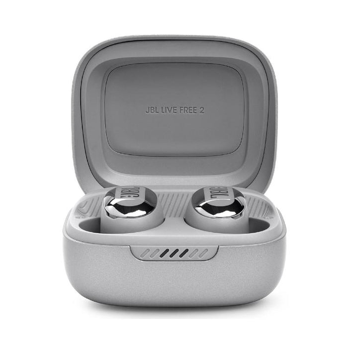 JBL Live Free 2 | Écouteurs intra-auriculaires - 100% Sans fil - Bluetooth - Smart Ambient - Microphones - Argent
