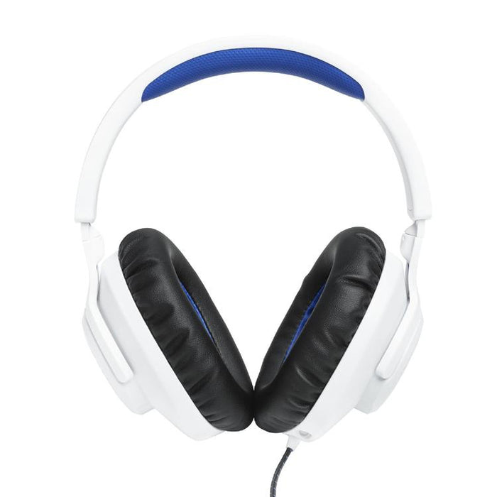 JBL Quantum 100P | Casque de jeu filaire circum-auriculaire - Pour Console Playstation - Blanc/Bleu