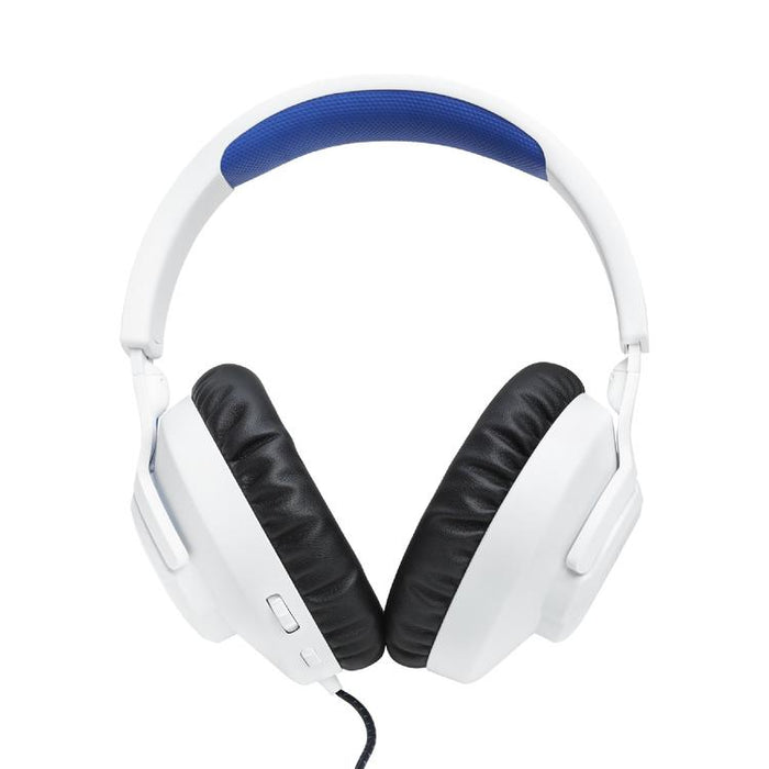 JBL Quantum 100P | Casque de jeu filaire circum-auriculaire - Pour Console Playstation - Blanc/Bleu