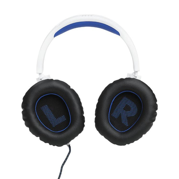 JBL Quantum 100P | Casque de jeu filaire circum-auriculaire - Pour Console Playstation - Blanc/Bleu