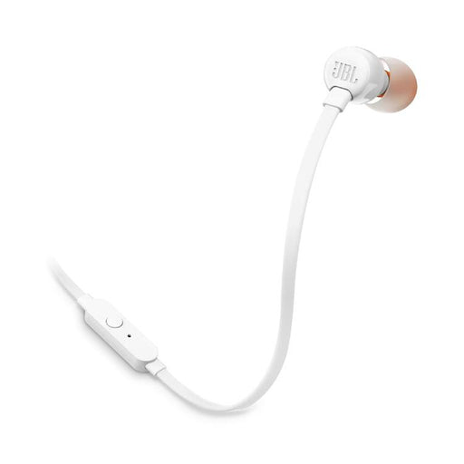 JBL Tune 110 | Écouteurs filaire intra-auriculaires - Avec télécommande 1 bouton - Microphone - Blanc-SONXPLUS.com