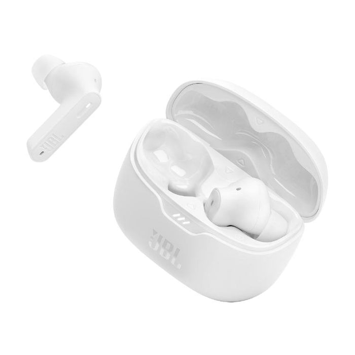 JBL Tune Beam | Écouteurs intra-auriculaires - 100% Sans fil - Bluetooth - Smart Ambient - Conception Stick-open - Blanc-SONXPLUS.com